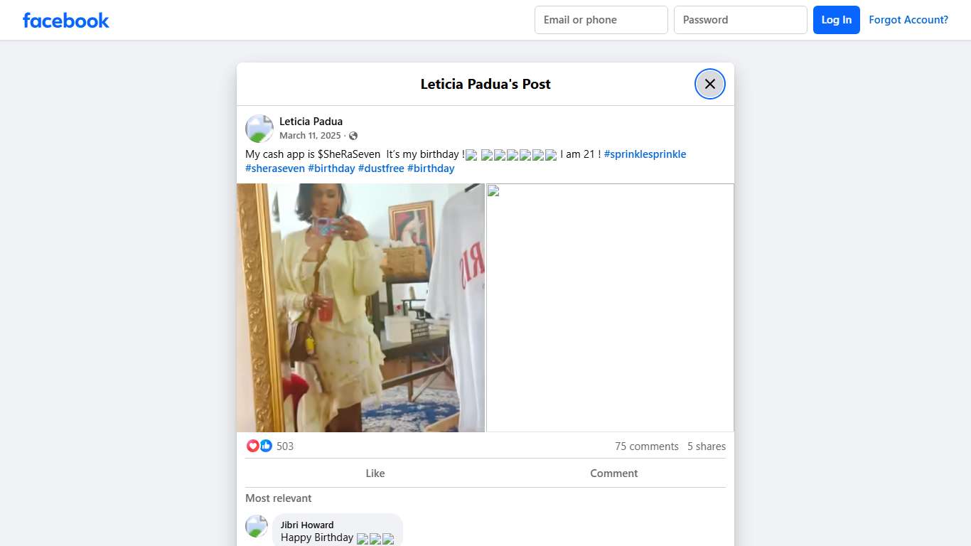 Leticia Padua - My cash app is $SheRaSeven It’s my... Facebook