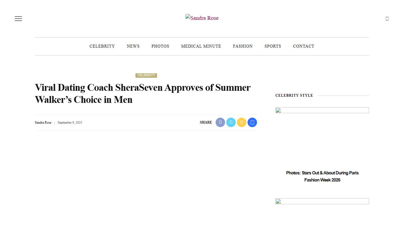 Viral Dating Coach SheraSeven Approves of Summer Walker’s Choice in Men – Sandra Rose